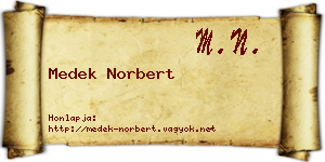 Medek Norbert névjegykártya