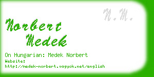 norbert medek business card